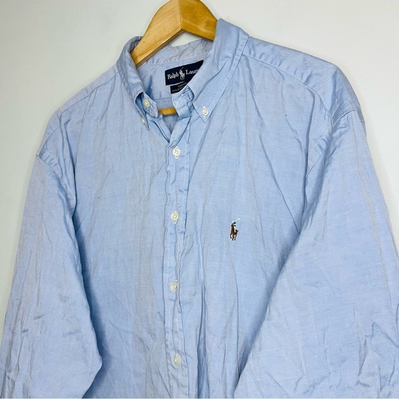 Ralph Lauren Blue Yarmouth Oxford Button Up XL 17.5 - Picture 3 of 6